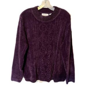 Alfred Dunner XL Plush Purple Sweater